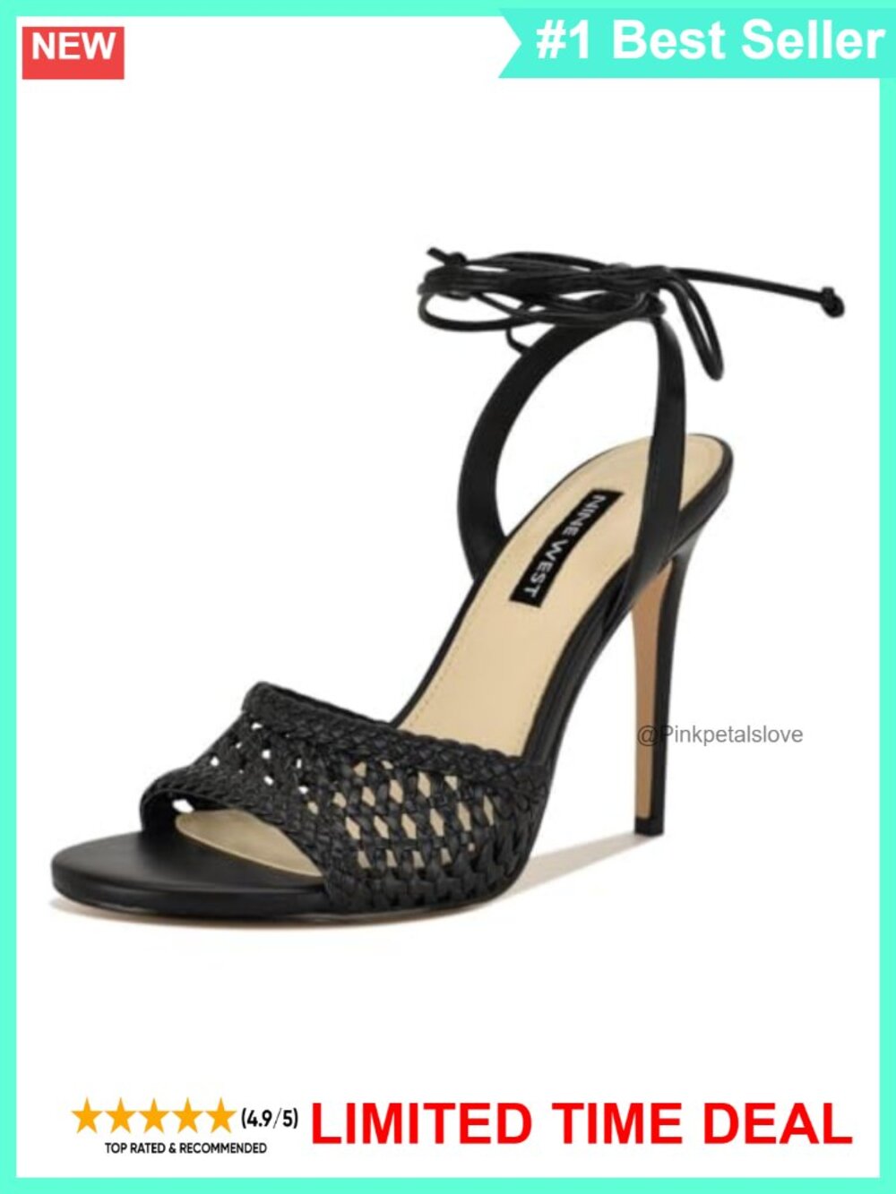 Nine West Merta Faux Leather Stiletto Heeled Dress Sandals Slip On